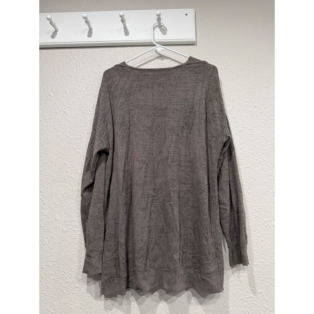 Barefoot Dreams CozyChic Ultra Lite Tunic Sweater XL Gray V-Neck Soft Loungewear - Picture 8 of 8
